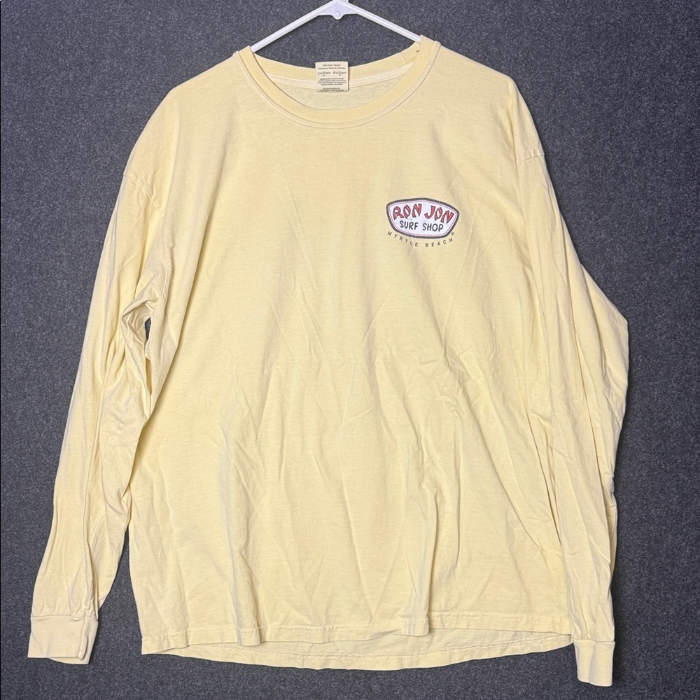 Ron Jon Surfboard Graphic Yellow Long Sleeve Tee XL - Picture 3 of 4